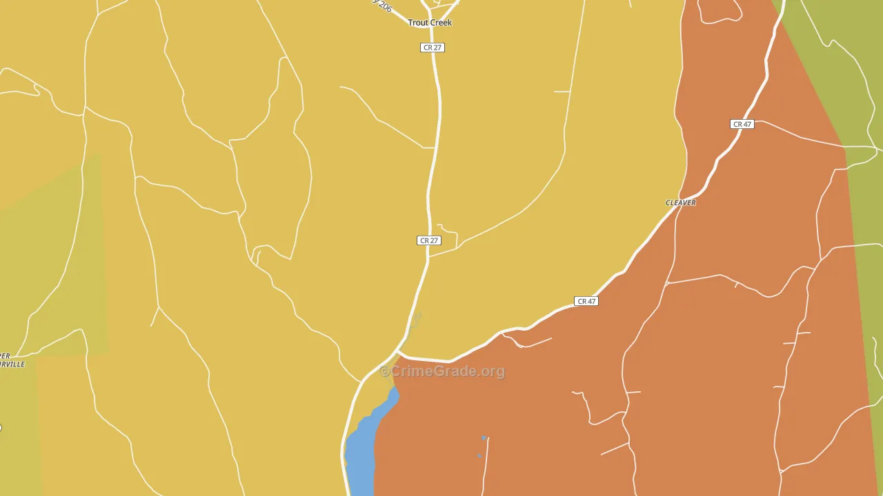 Trout Creek, NY Map of Arson Rates