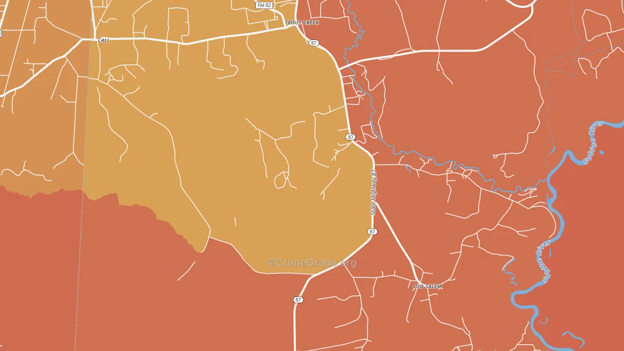 Trout Creek, TX Map of Arson Rates