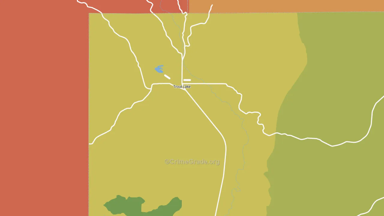 Trout Lake, WA Map of Arson Rates