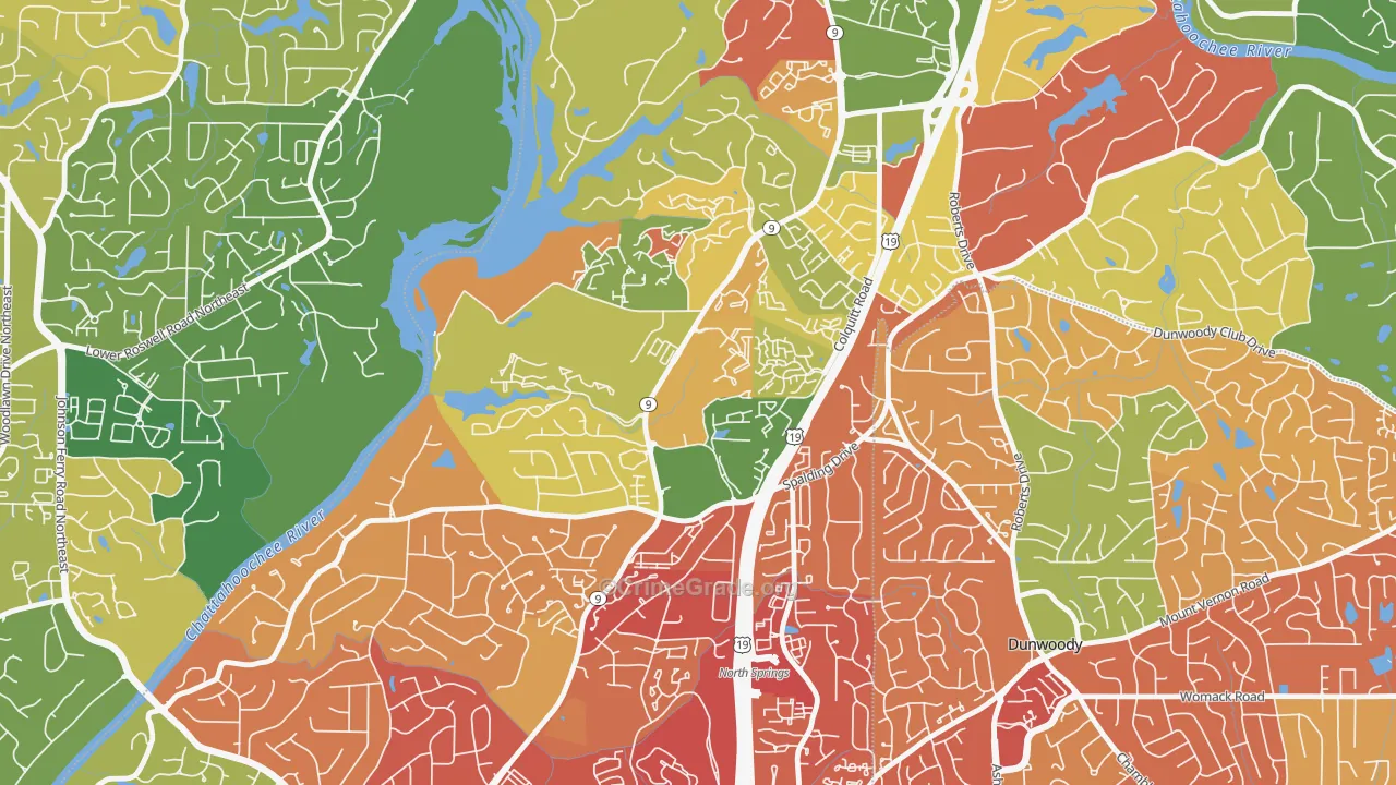 Trowbridge Square, Sandy Springs, GA Map of Arson Rates