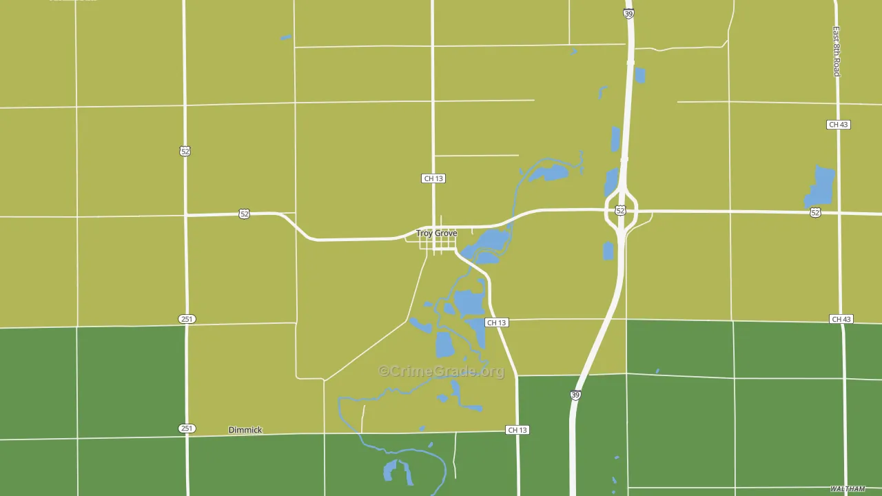 Troy Grove, IL Map of Arson Rates