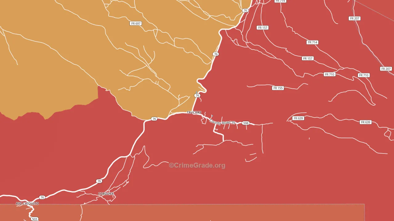 Truchas, NM Map of Arson Rates