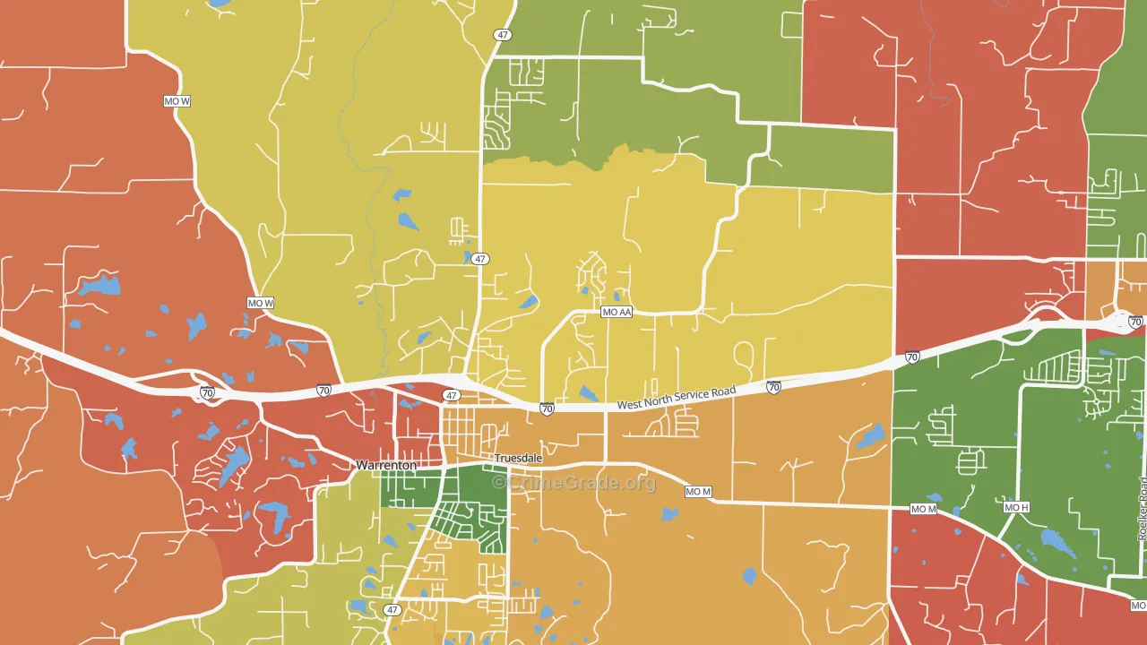 Truesdale, MO Map of Arson Rates