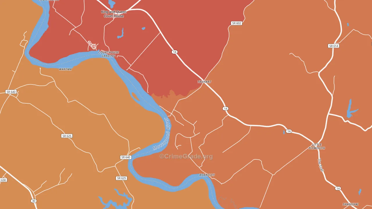 Truhart, VA Map of Arson Rates