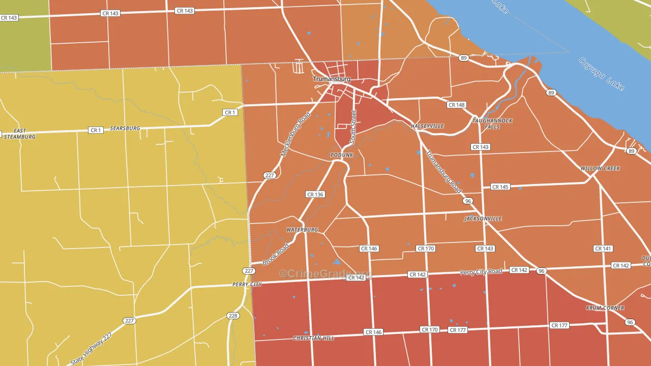 Trumansburg, NY Map of Arson Rates