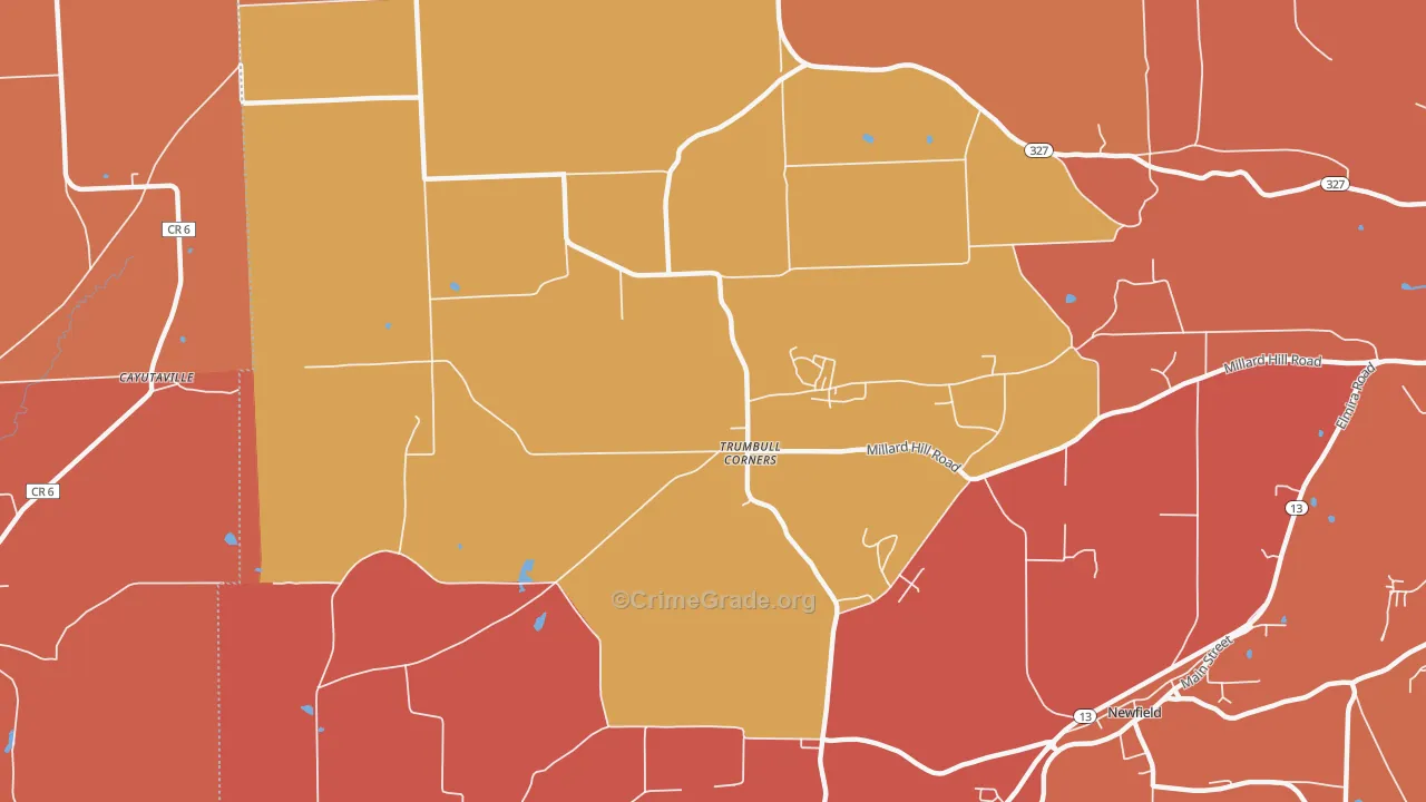 Trumbull Corners, NY Map of Arson Rates