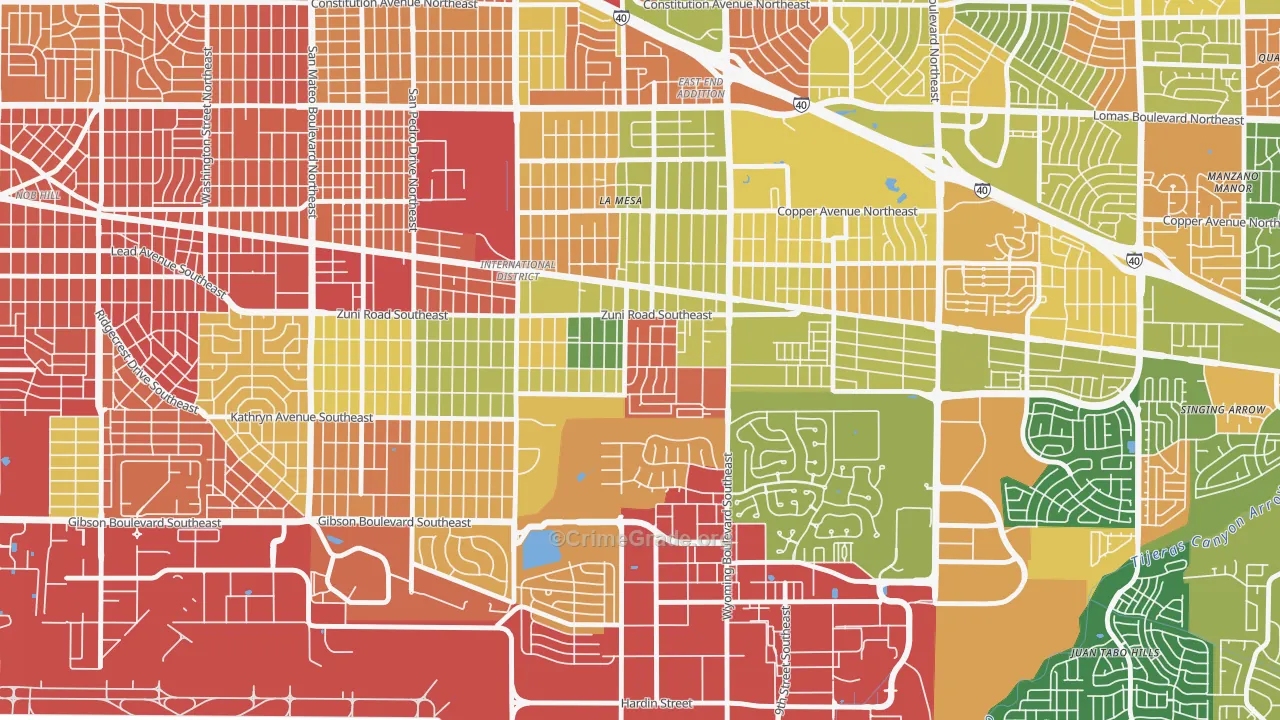 Trumbull Village, Albuquerque, NM Map of Arson Rates