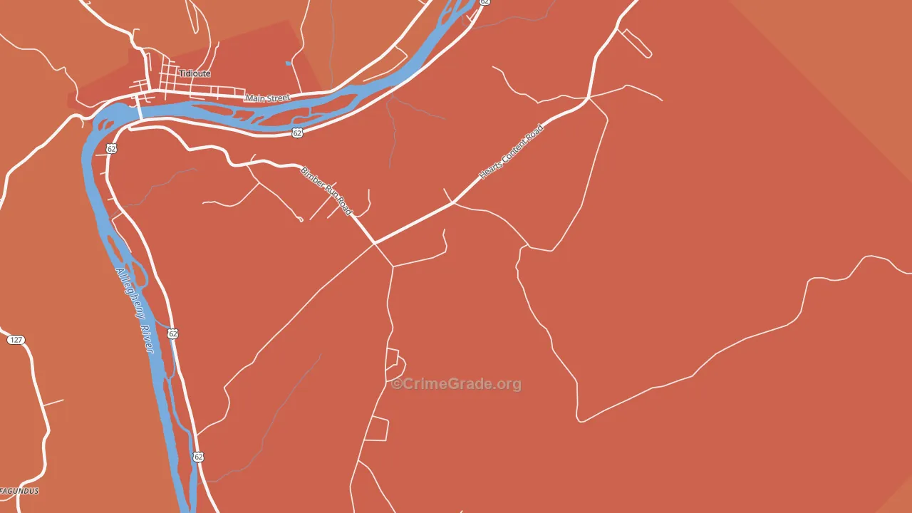 Trunkeyville, PA Map of Arson Rates