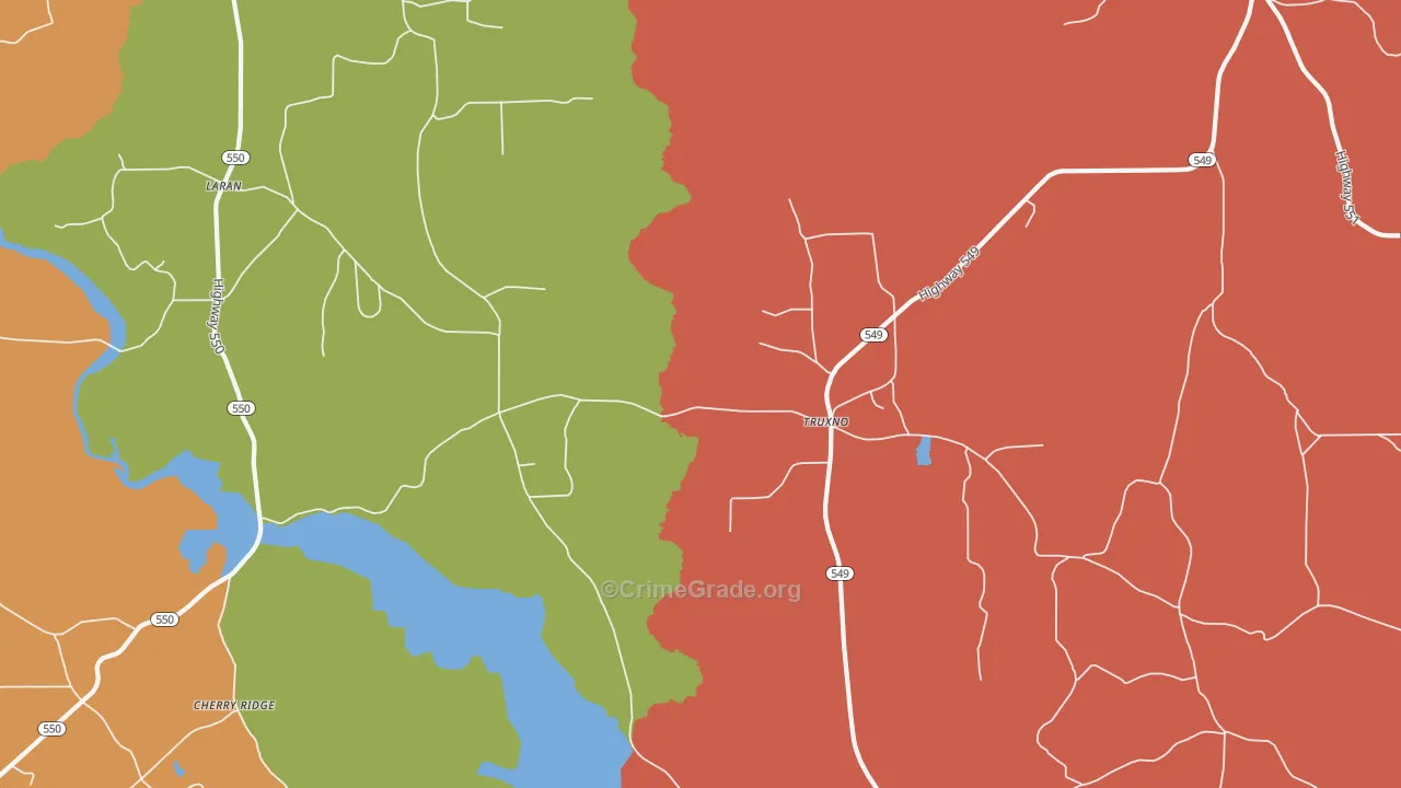 Truxno, LA Map of Arson Rates