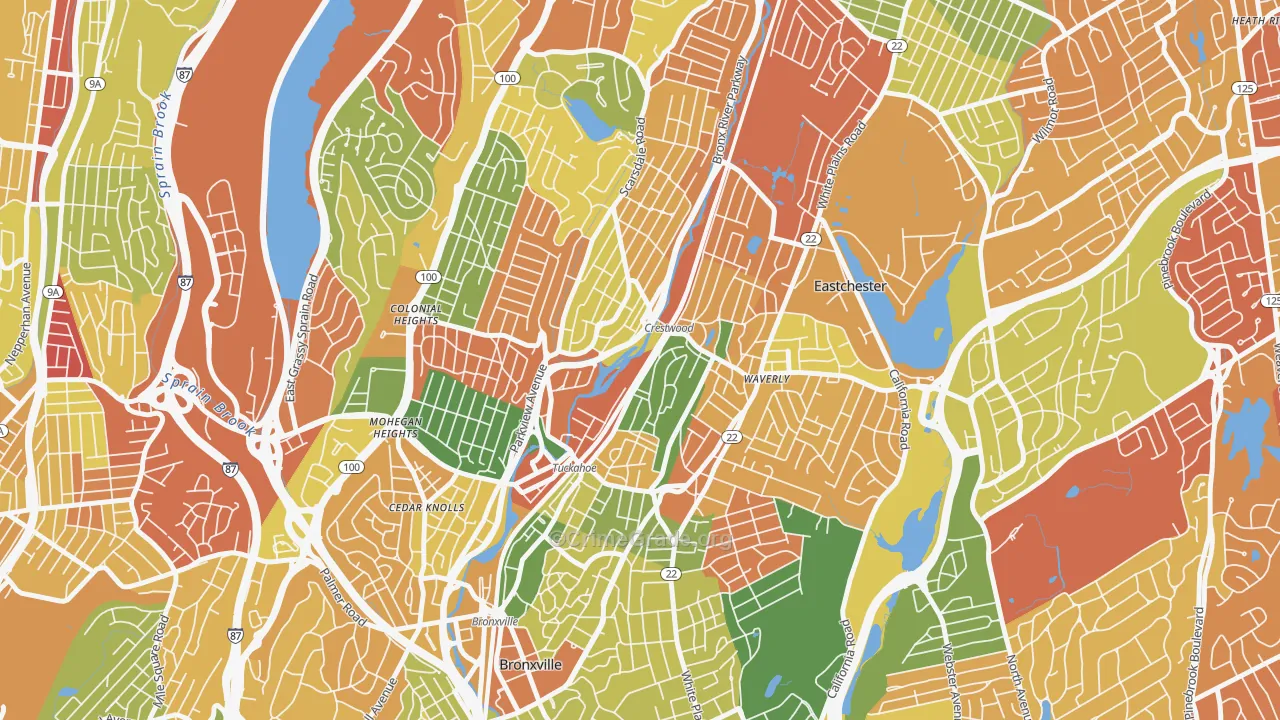 Tuckahoe, NY Map of Arson Rates