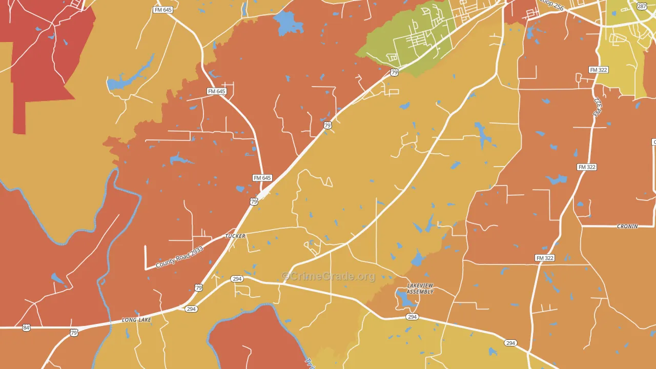 Tucker, TX Map of Arson Rates