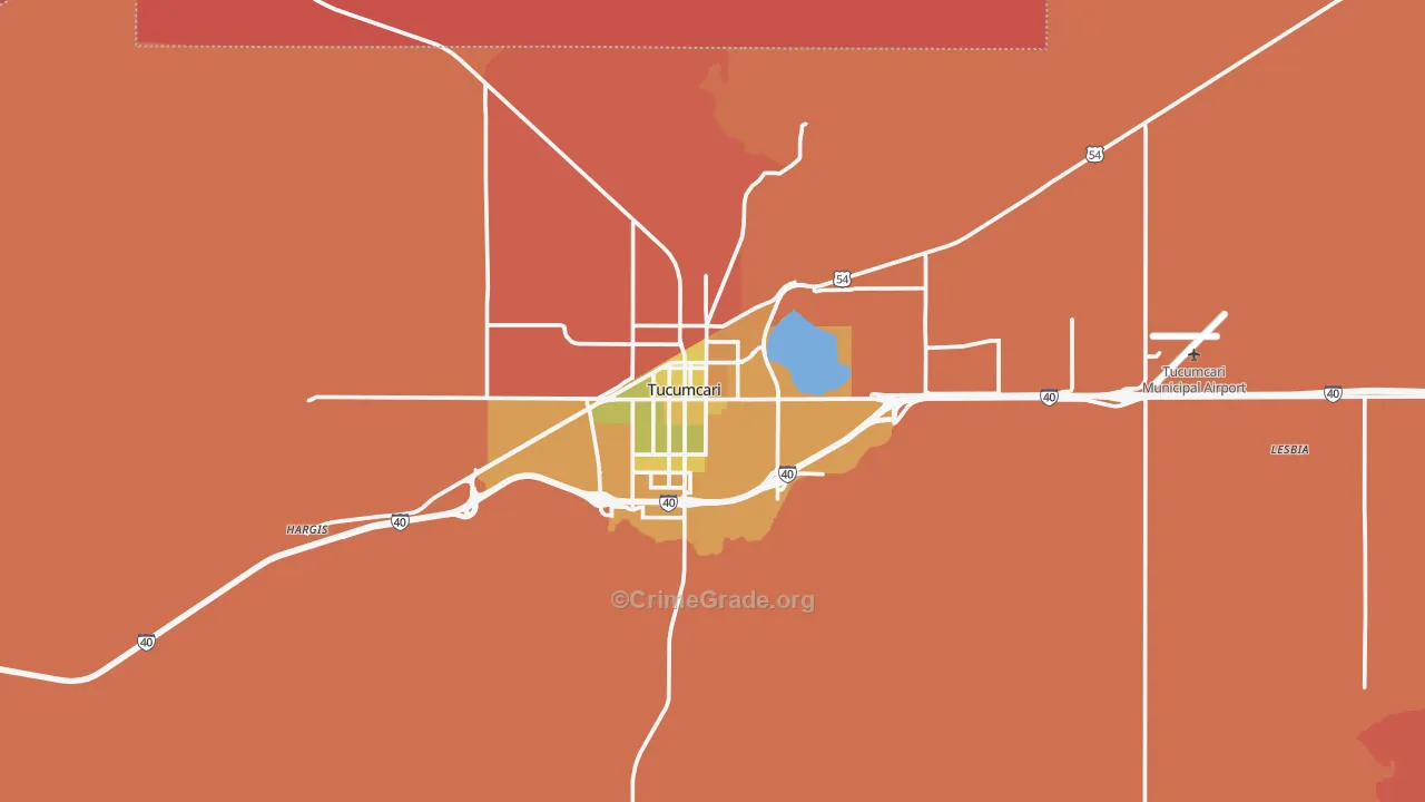 Tucumcari, NM Map of Arson Rates