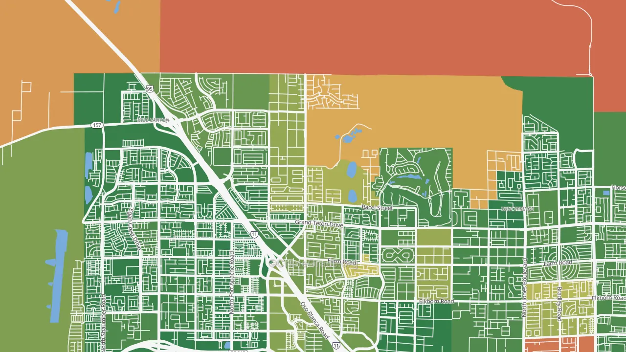 Tule Springs, Las Vegas, NV Map of Arson Rates