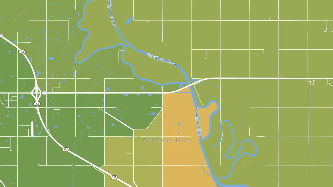 Tullahassee, OK Map of Arson Rates