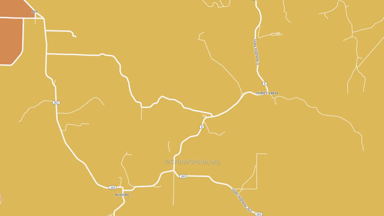 Turkey Creek, AR Map of Arson Rates
