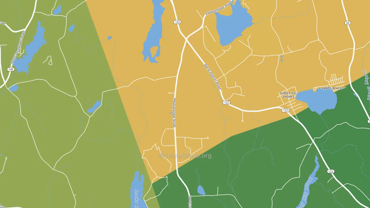 Turkey Hill Shores, MA Map of Arson Rates