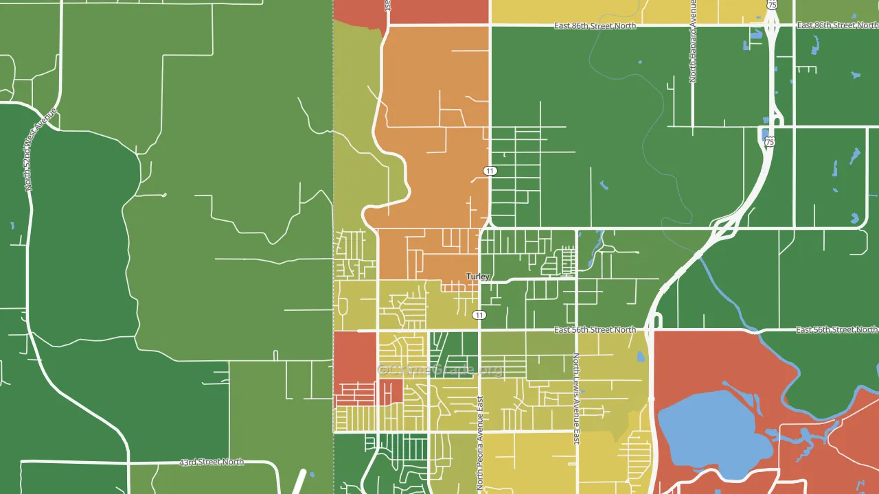 Turley, OK Map of Arson Rates