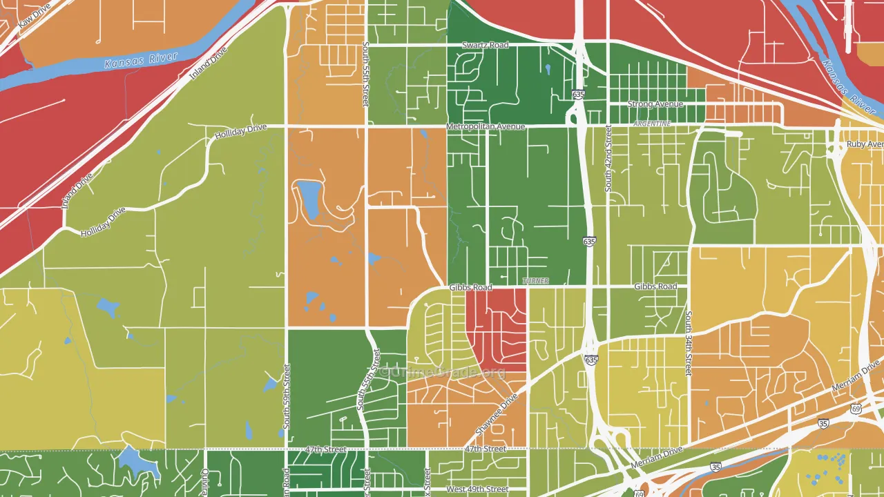 Turner, Kansas City, KS Map of Arson Rates