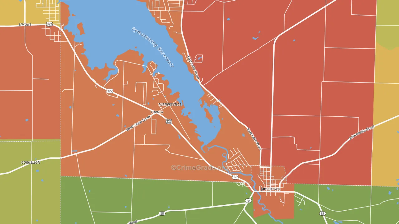 Turnersville, PA Map of Arson Rates