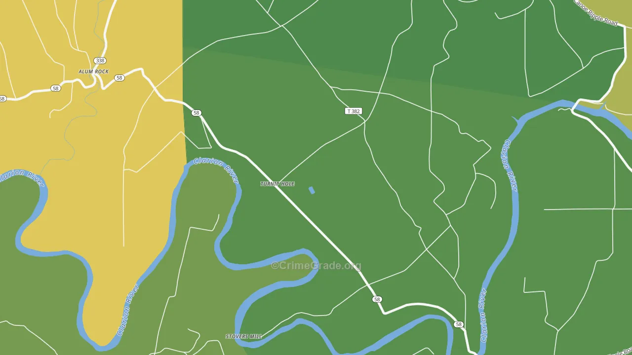 Turnip Hole, PA Map of Arson Rates