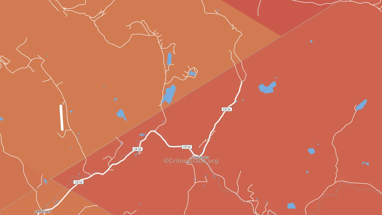 Turnwood, NY Map of Arson Rates