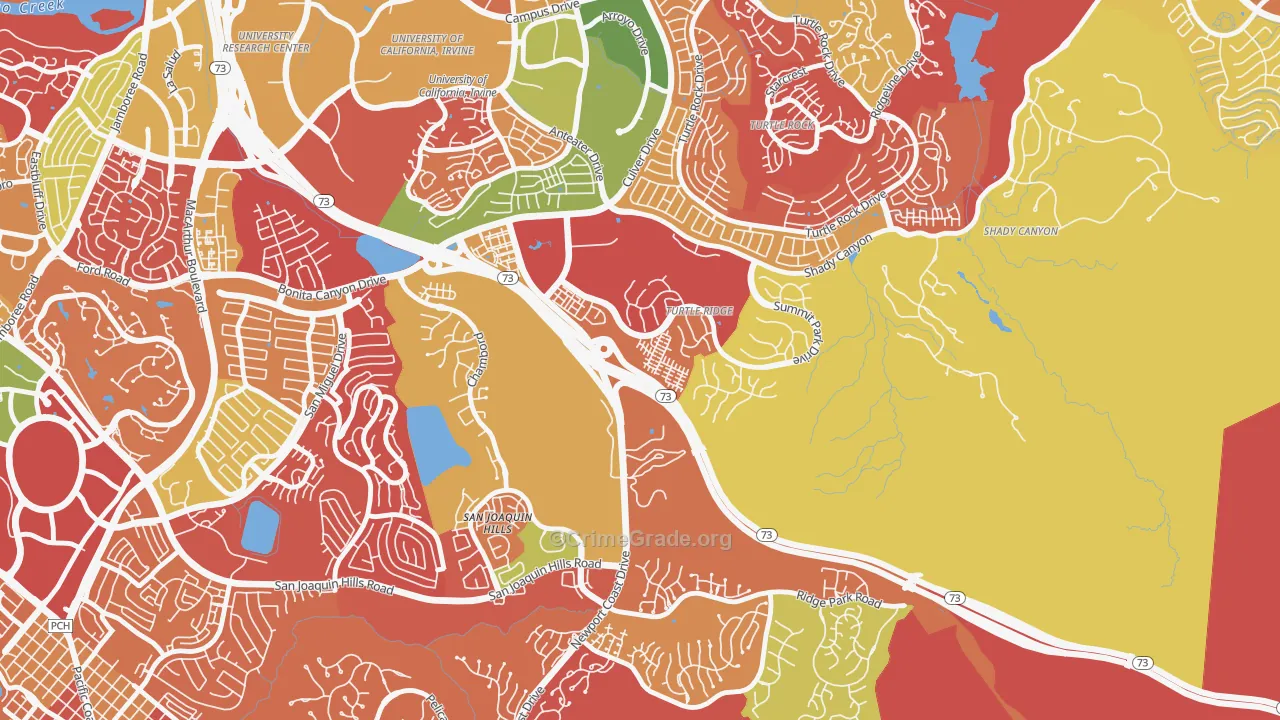 Turtle Ridge, Irvine, CA Map of Arson Rates