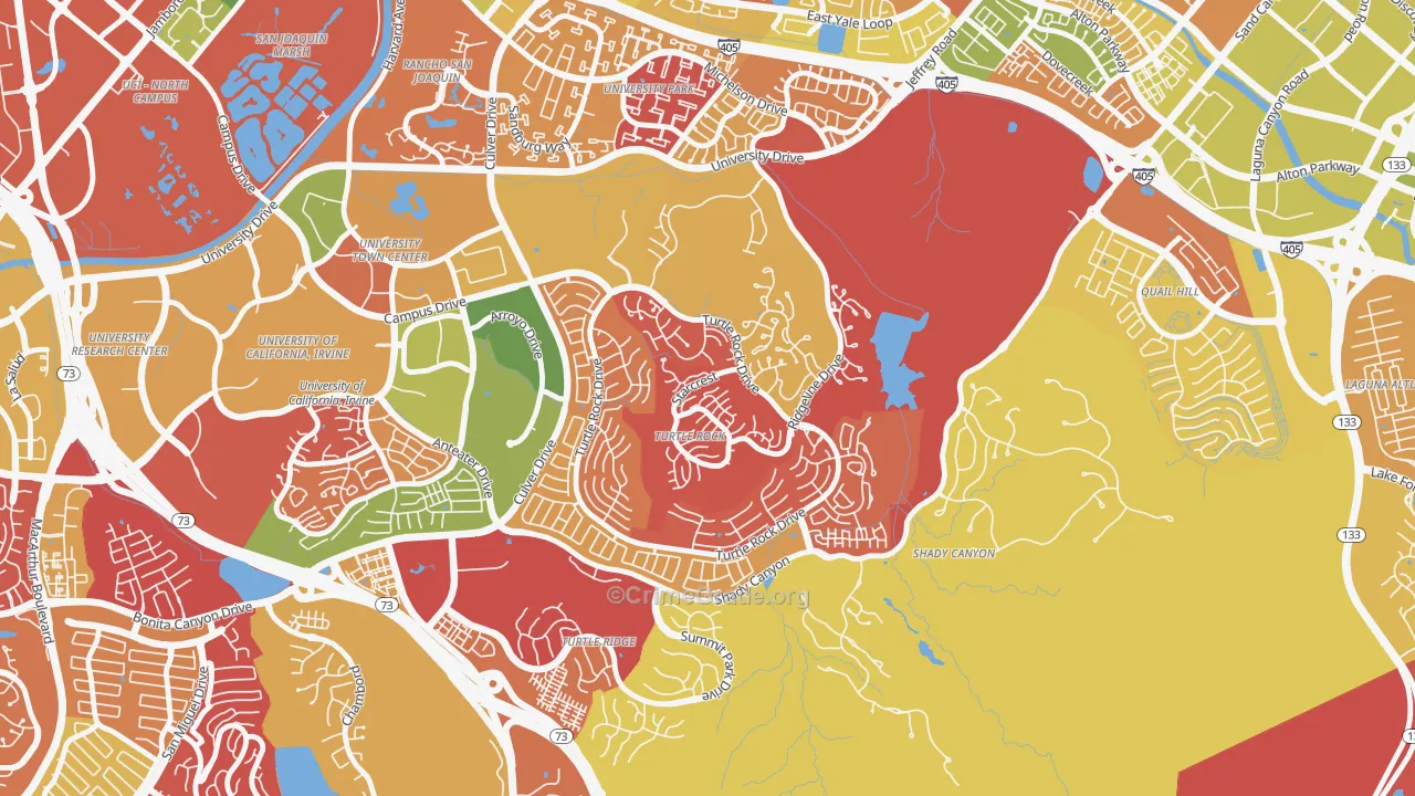 Turtle Rock, Irvine, CA Map of Arson Rates