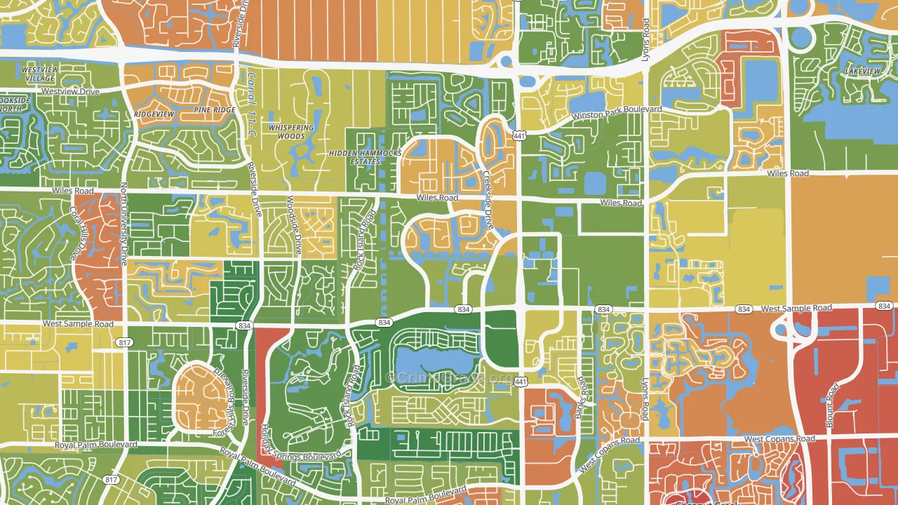 Turtle Run, Coral Springs, FL Map of Arson Rates