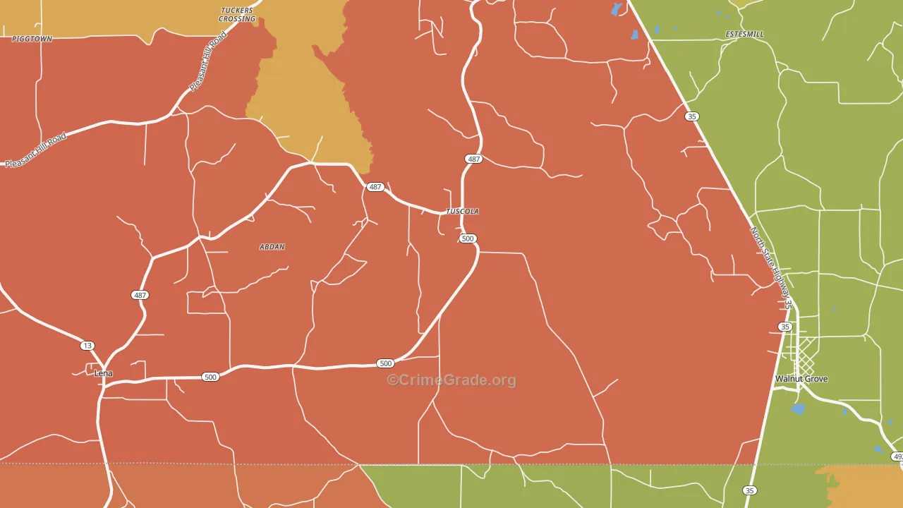 Tuscola, MS Map of Arson Rates