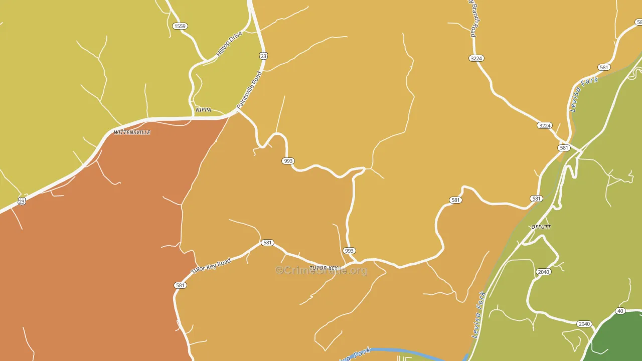 Tutor Key, KY Map of Arson Rates