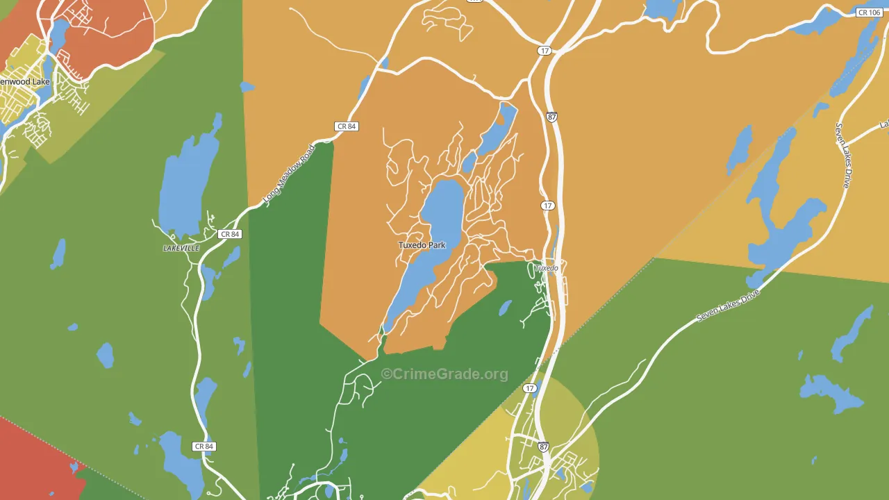 Tuxedo Park, NY Map of Arson Rates