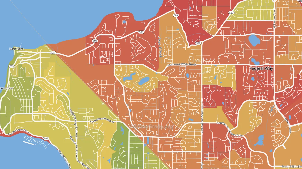 Twin Lakes, Federal Way, WA Map of Arson Rates