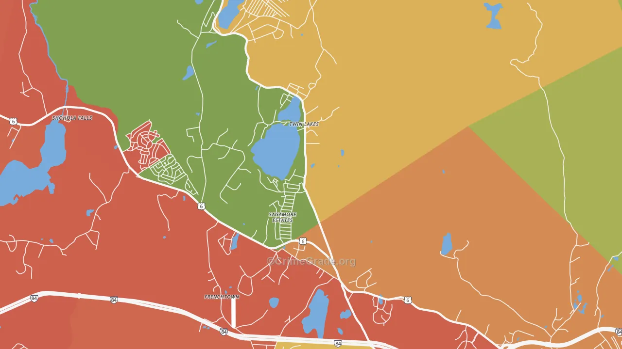 Twin Lakes, PA Map of Arson Rates