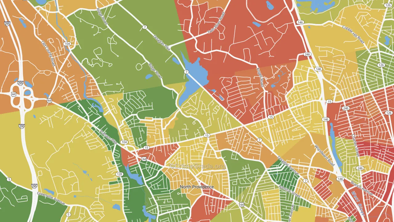 Twin Rivers Beach, Providence, RI Map of Arson Rates