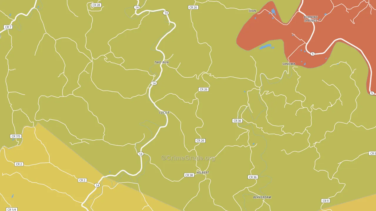 Two Run, WV Map of Arson Rates