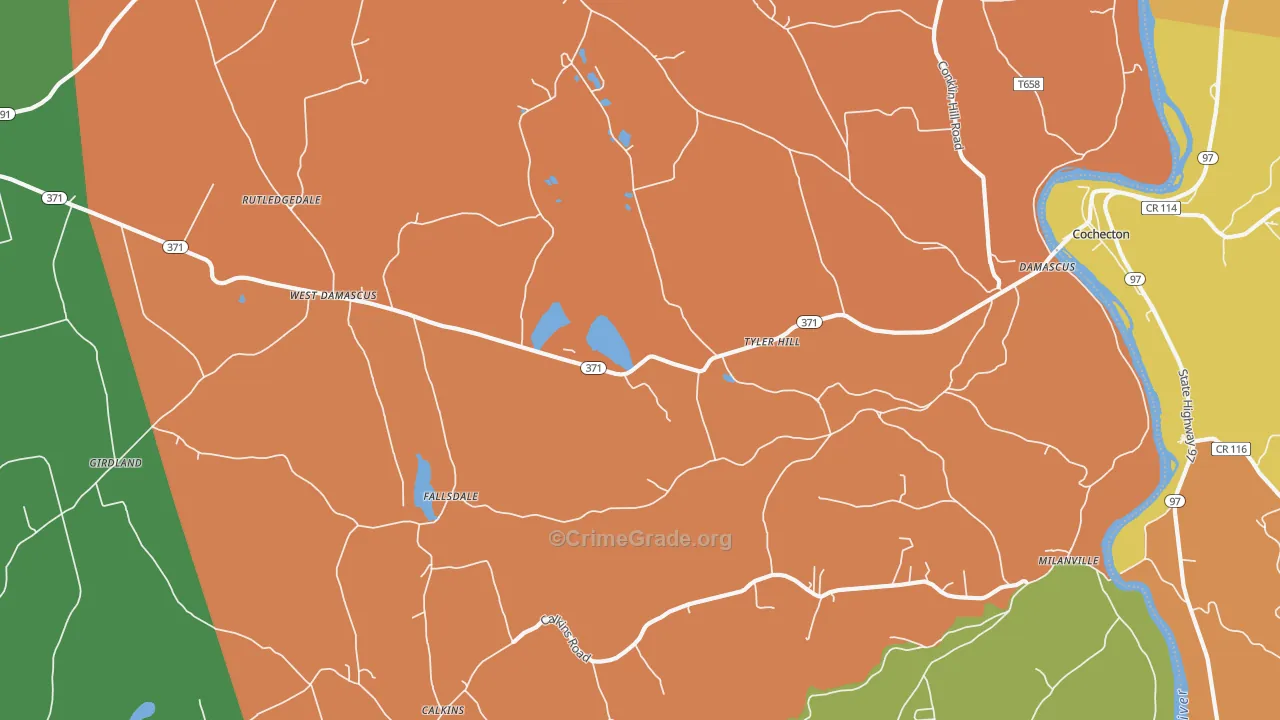Tyler Hill, PA Map of Arson Rates