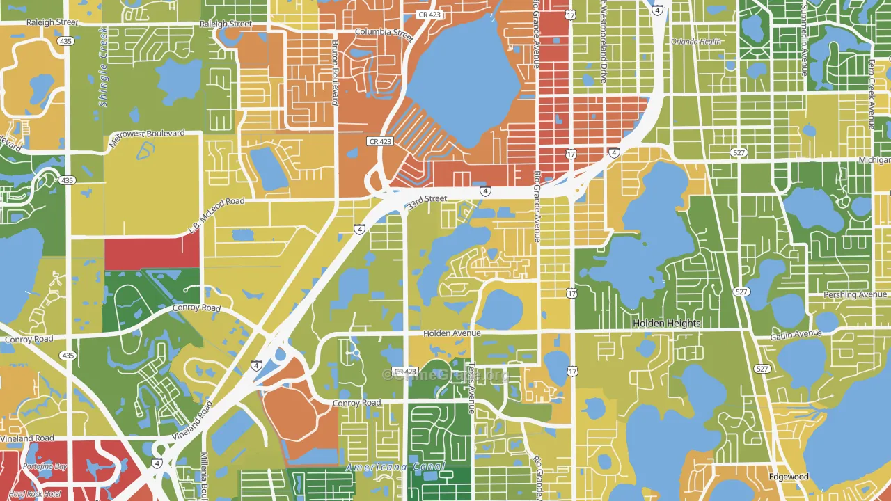 Tymber Skan on the Lake, Orlando, FL Map of Arson Rates