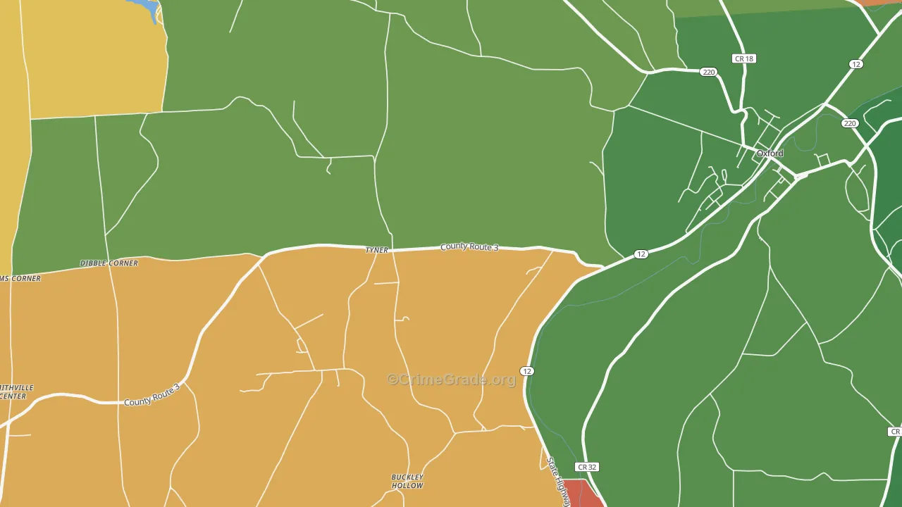 Tyner, NY Map of Arson Rates