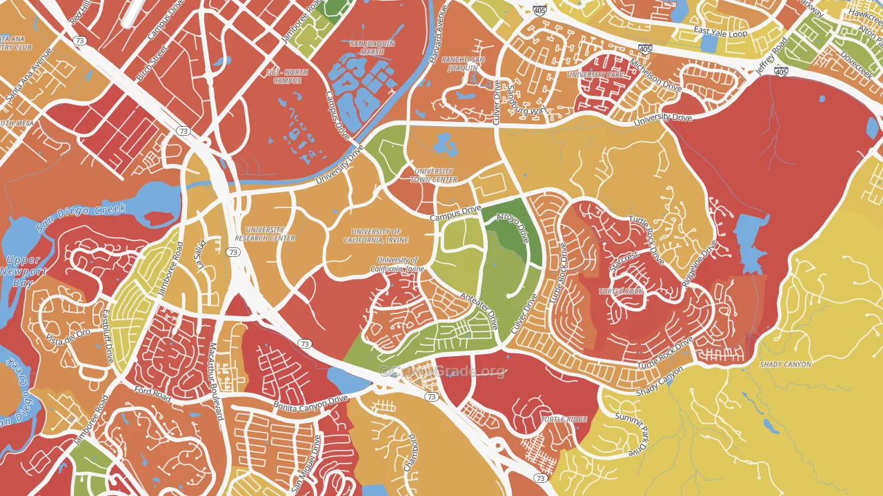 UC Irvine, Irvine, CA Map of Arson Rates