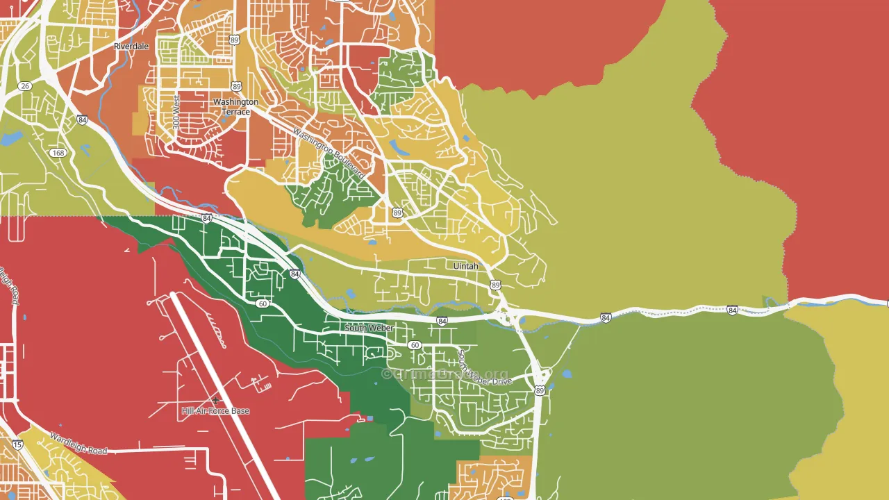 Uintah, UT Map of Arson Rates