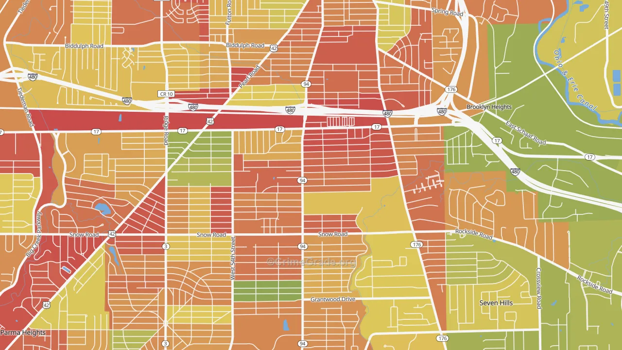 Ukrainian Village, Parma, OH Map of Arson Rates