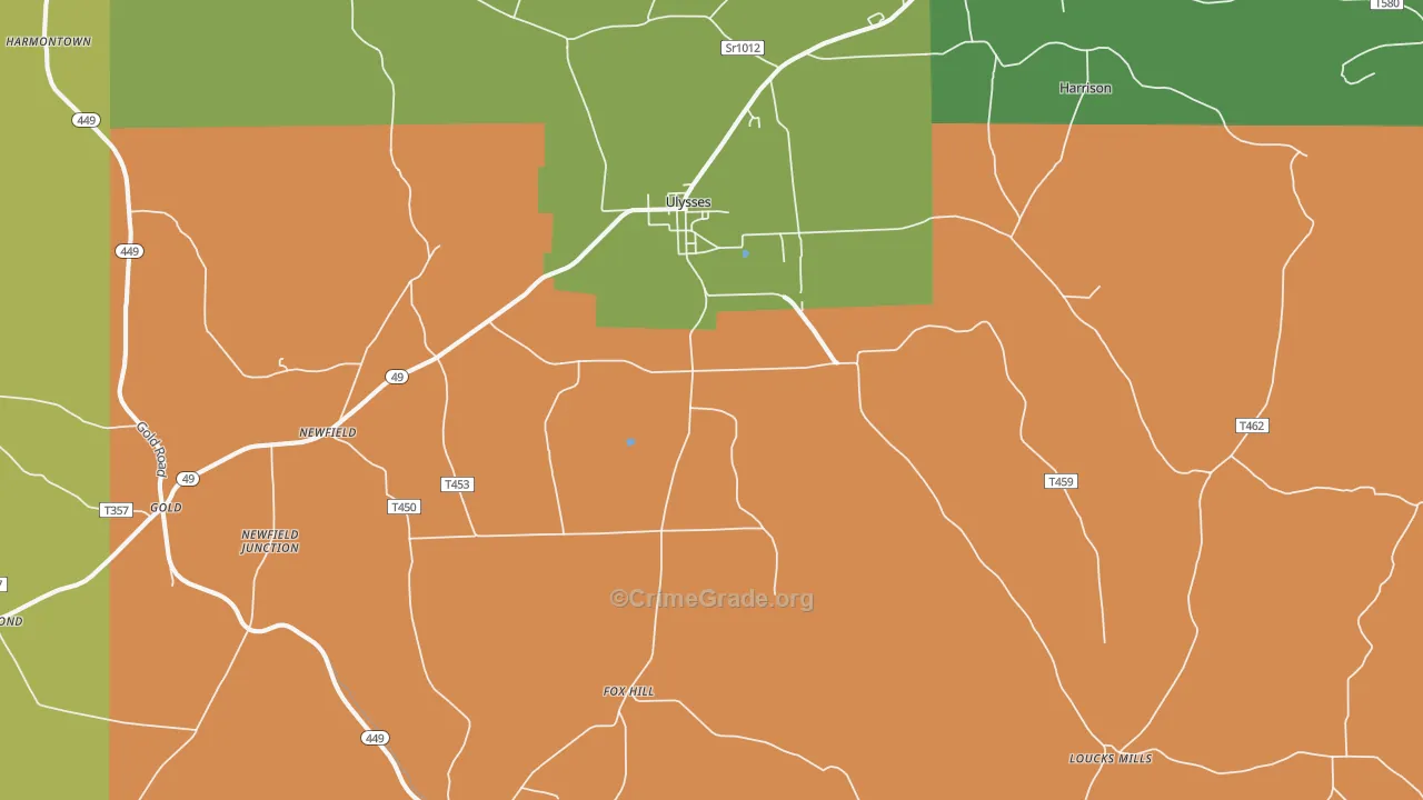Ulysses, PA Map of Arson Rates