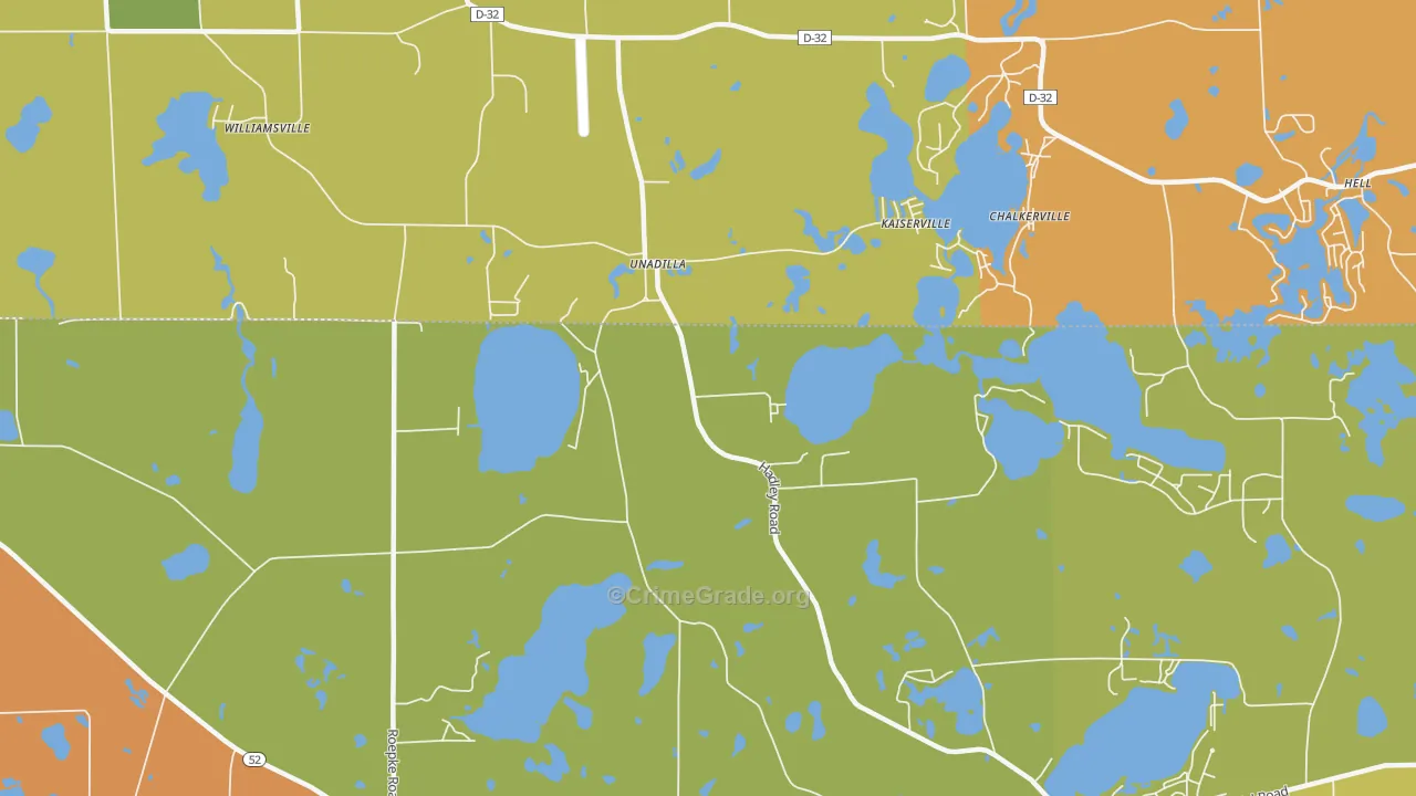 Unadilla, MI Map of Arson Rates