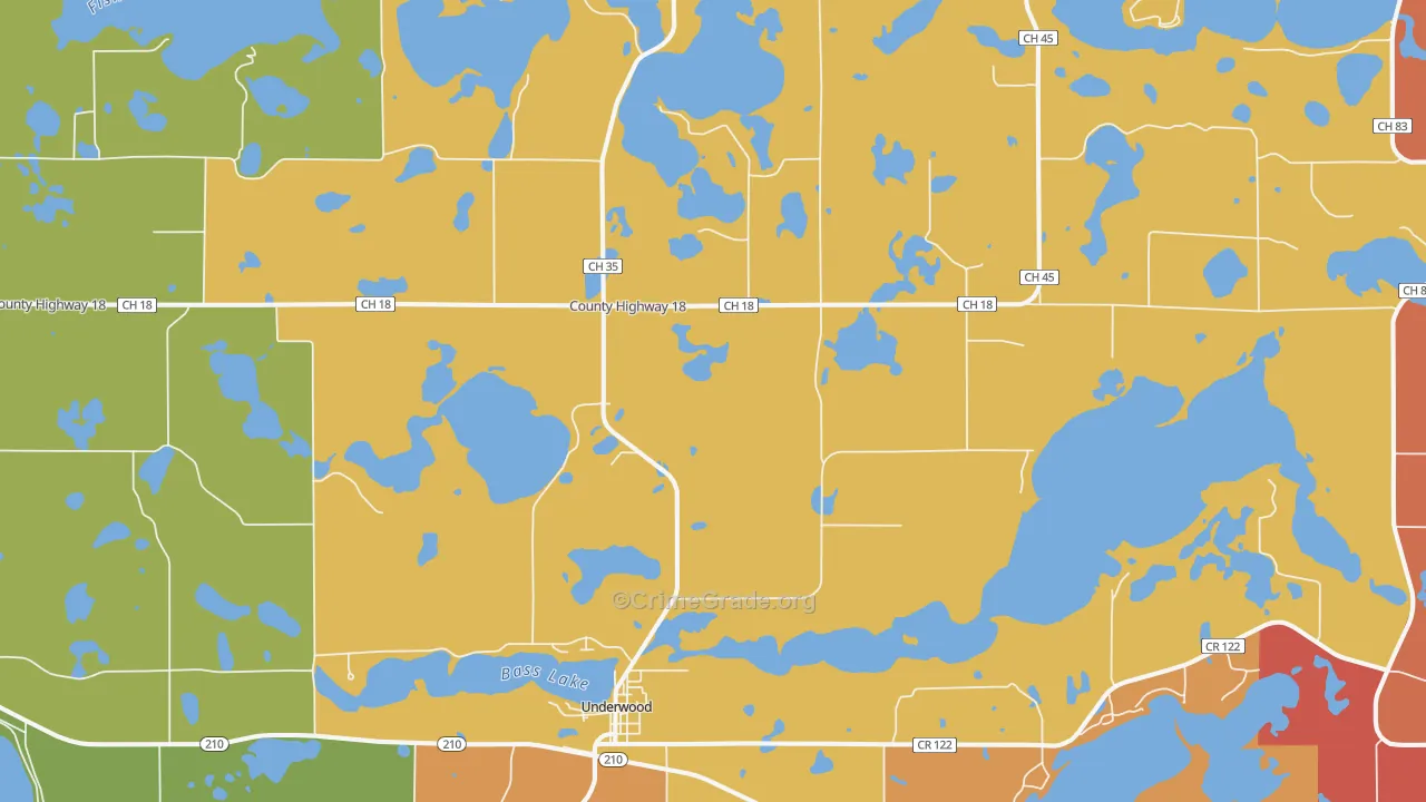 Underwood, MN Map of Arson Rates