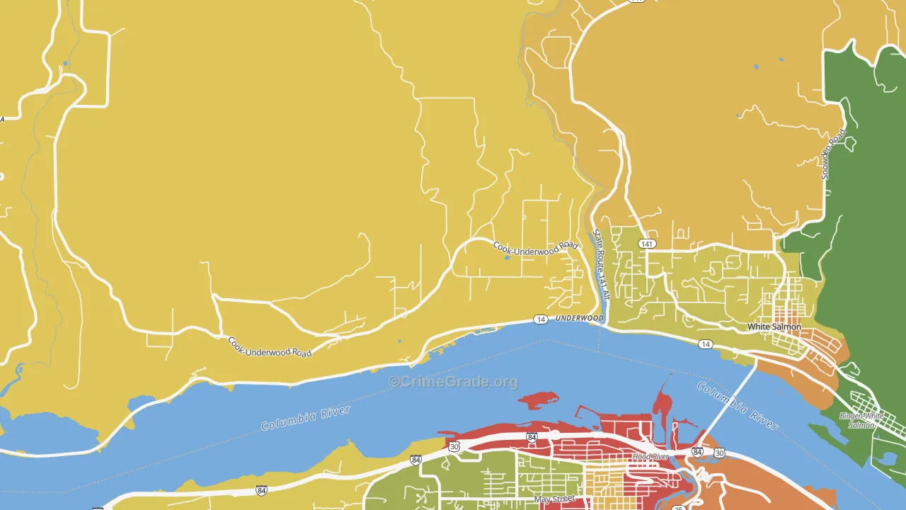 Underwood, WA Map of Arson Rates