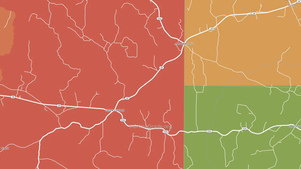 Union Church, MS Map of Arson Rates