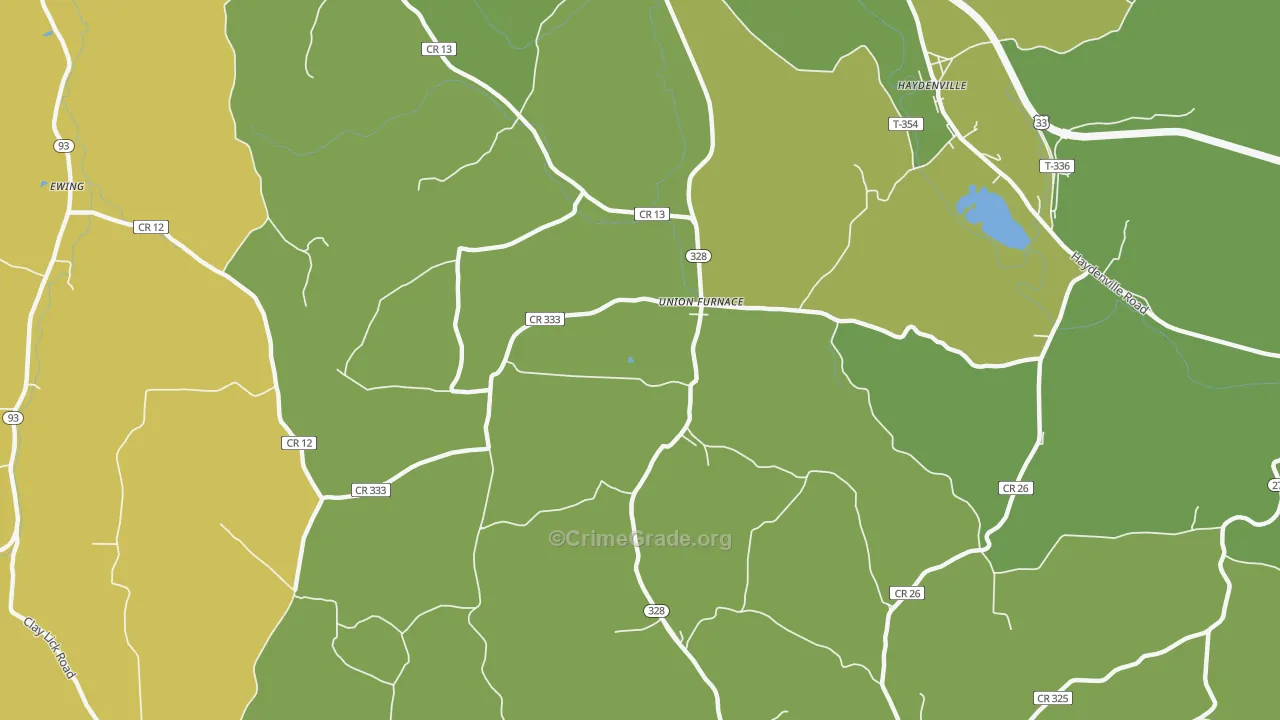 Union Furnace, OH Map of Arson Rates