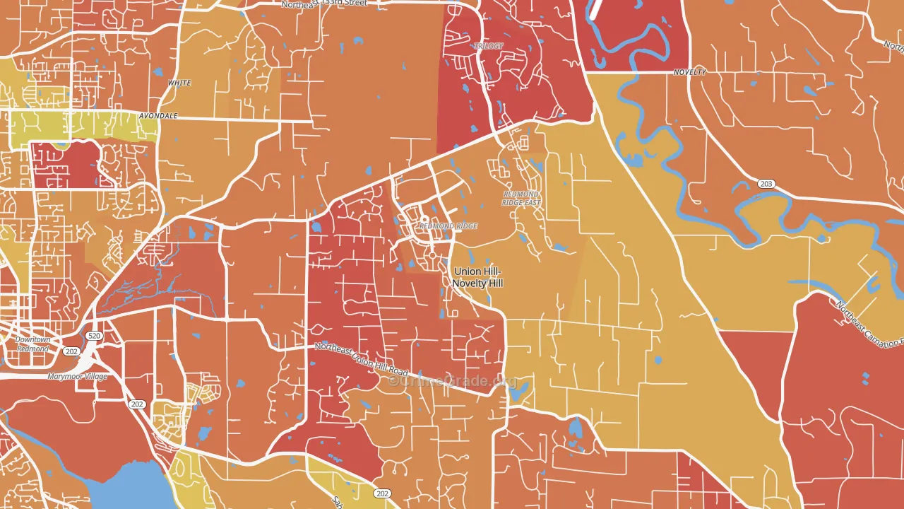 Union Hill-Novelty Hill, WA Map of Arson Rates