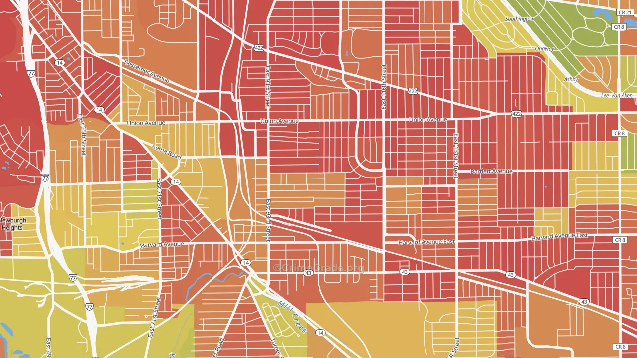 Union-Miles Park, Cleveland, OH Map of Arson Rates