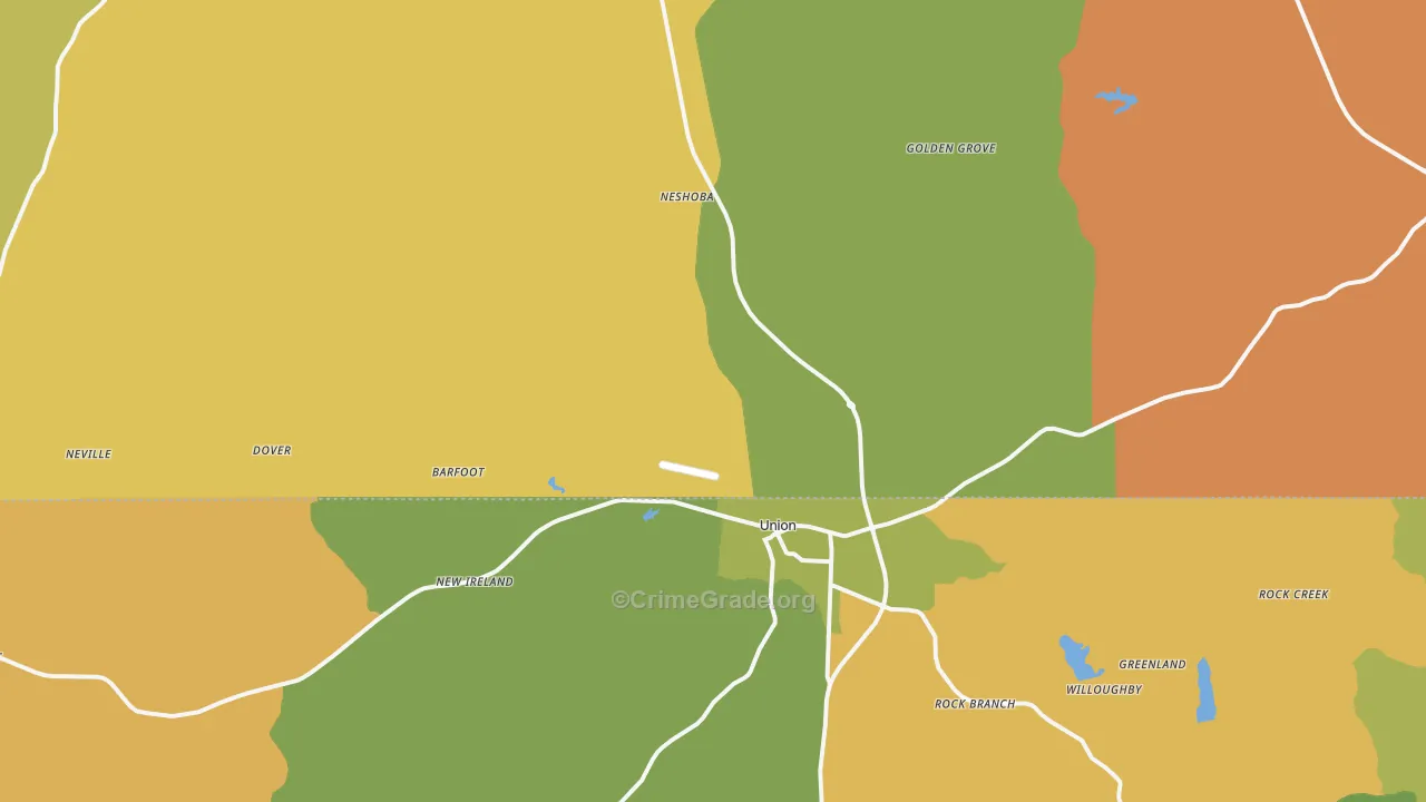 Union, MS Map of Arson Rates